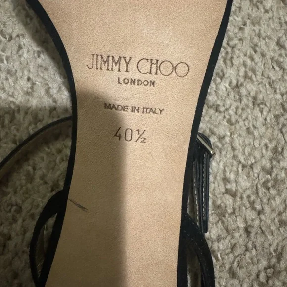 Jimmy Choo Thyra 100 Black Strappy Heels with Crystal Embellishments - Picture 5 of 5